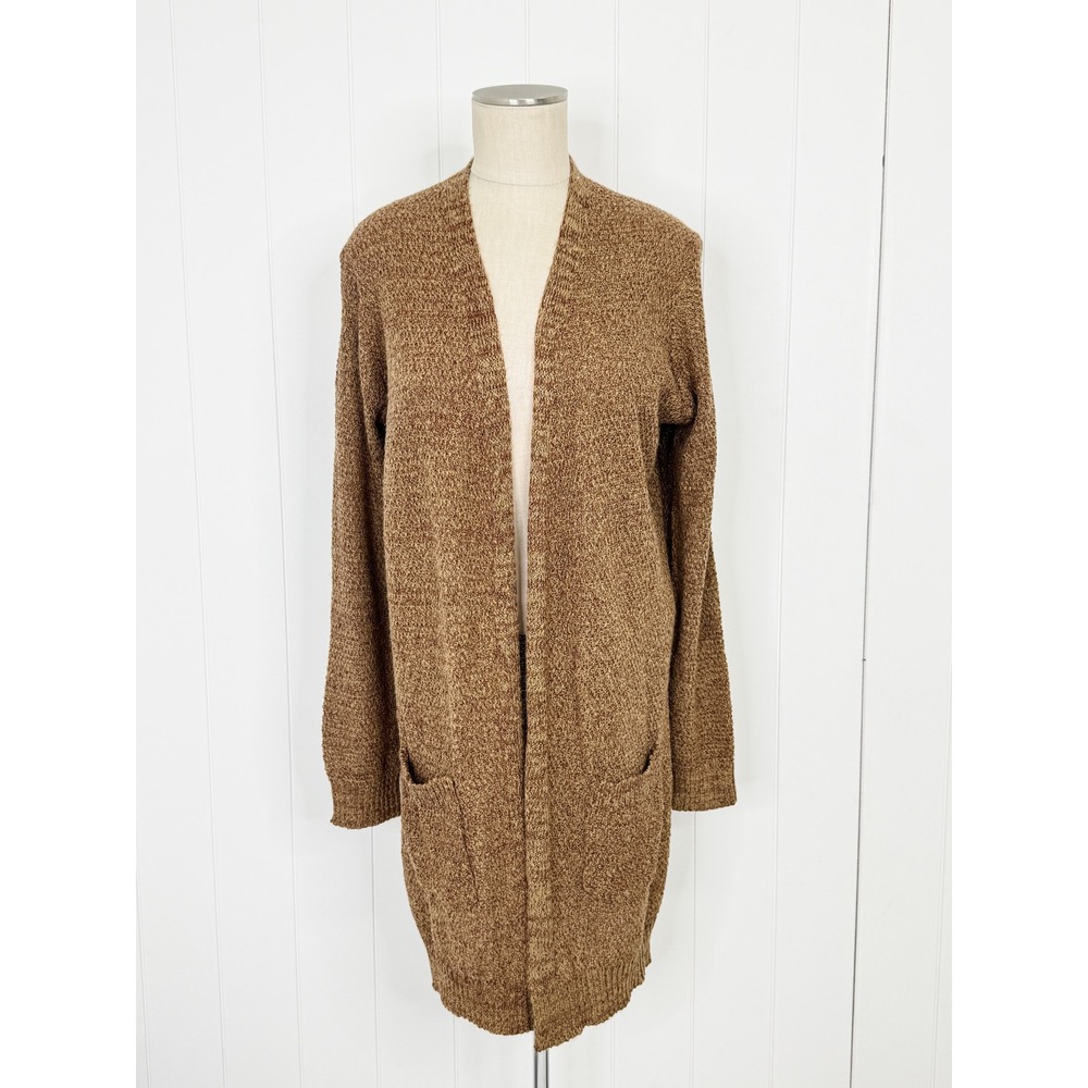 Love Ellie Brown Marl‎ Open Front Longline Cardigan Sweater Women XL Casual NWOT